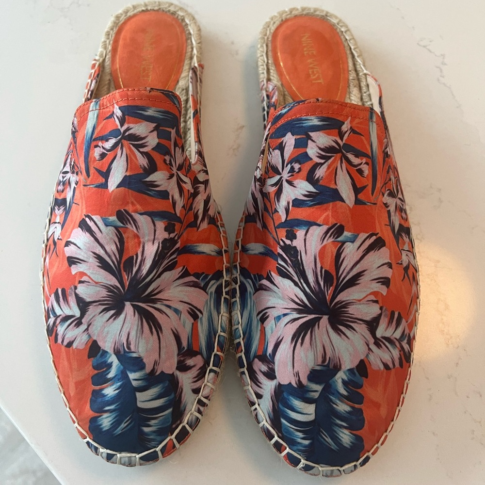 Nine West espandrille slides size 12